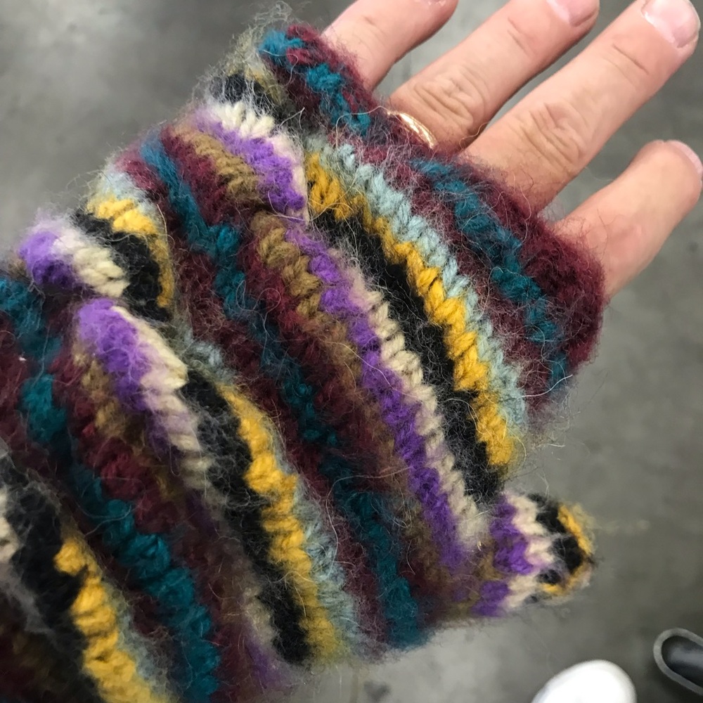 💝🦙Alpaca Fingerless knit  gloves Andes gifts